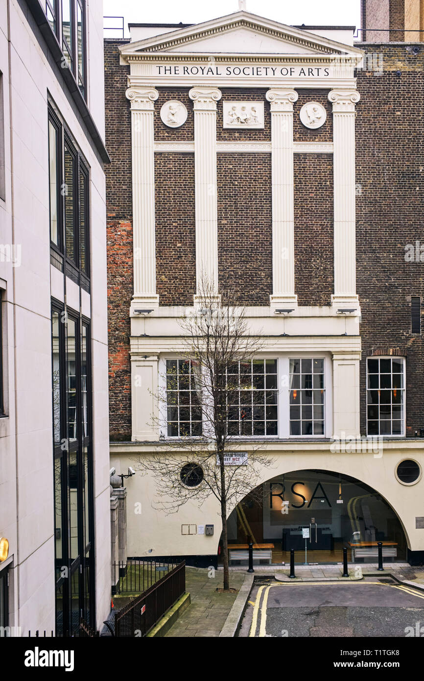 Royal Society of Arts building off the Strand, London Stock Photo