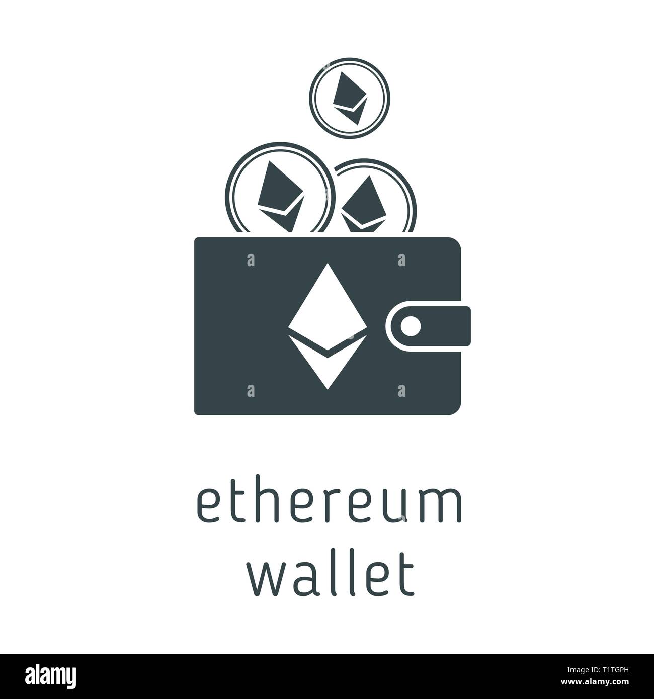 Vector ethereum wallet with coins, cryptocurrency in the wallet. Ethereum  coins in the wallet vector illustration Stock Vector Image & Art - Alamy