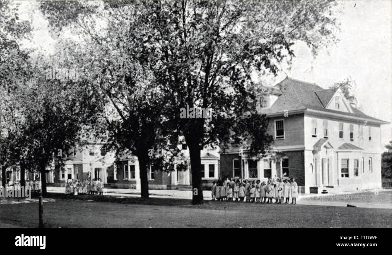 Girls Cottages Soldiers Orphans Home Normal Illinois Stock Photo