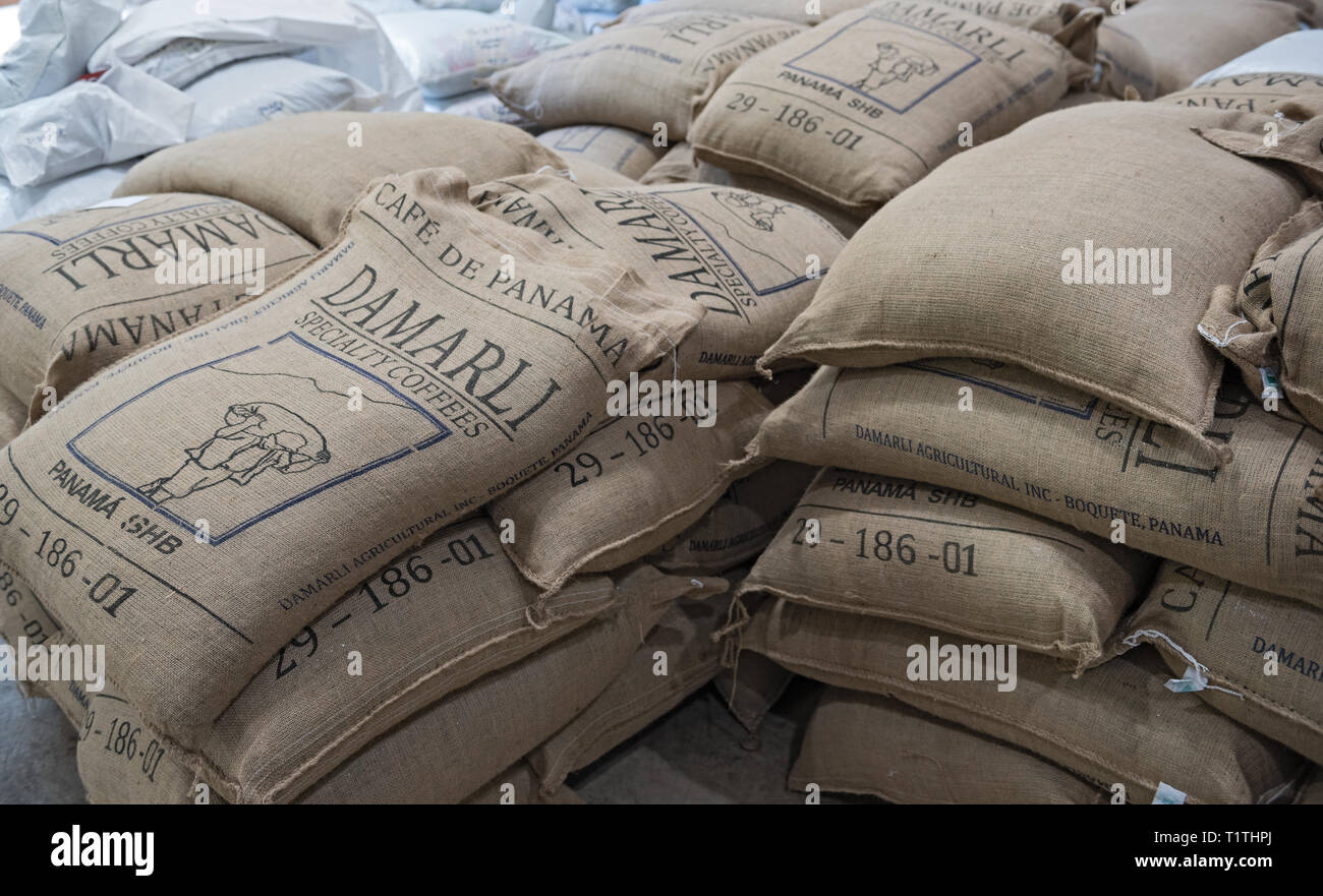 coffee beans packed in jute bags for export Stock Photo Alamy