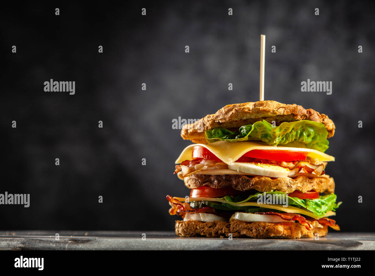 Tall club sandwich Stock Photo