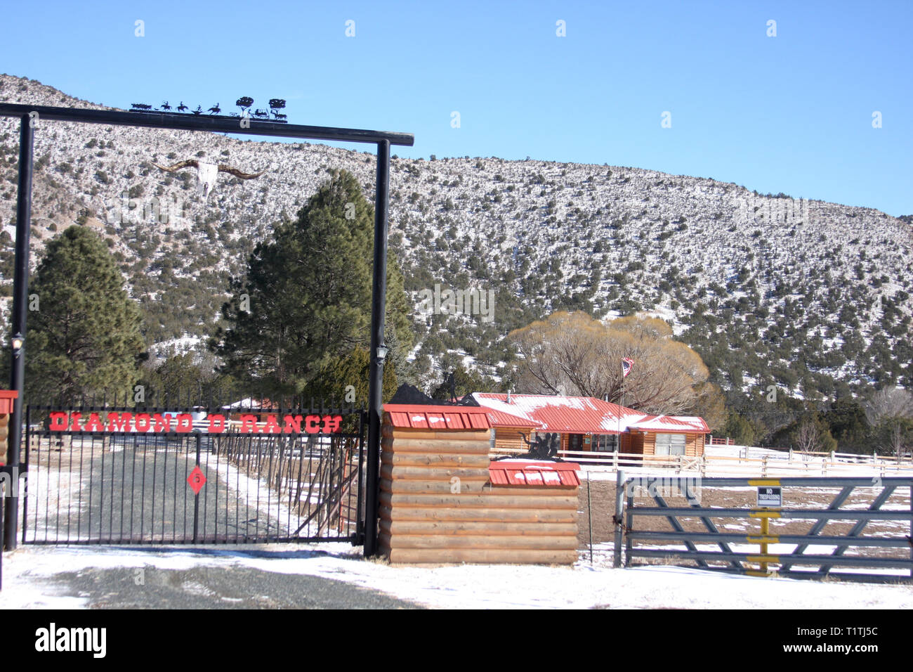 Entrance to ranch in New Mexico, USA Stock Photo - Alamy