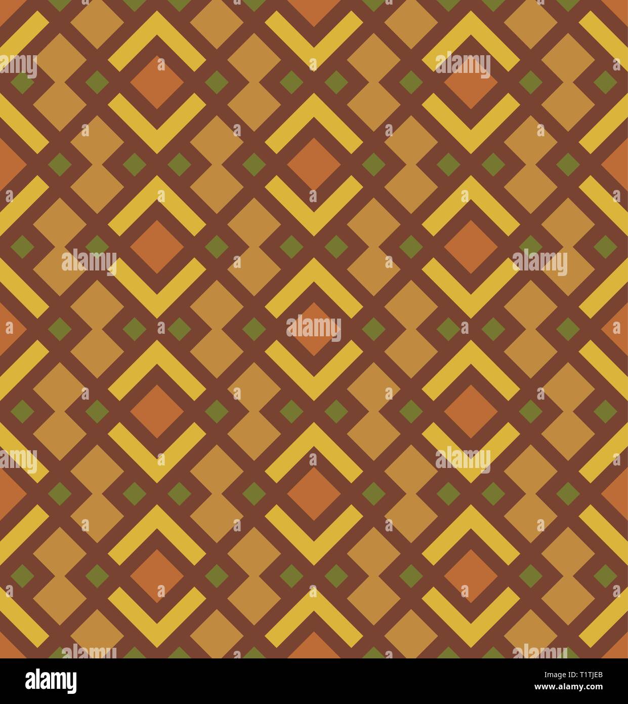 Diamond seamless vector pattern. Vintage ornament with rhombuses. Abstract pattern for fabric or packaging Stock Vector