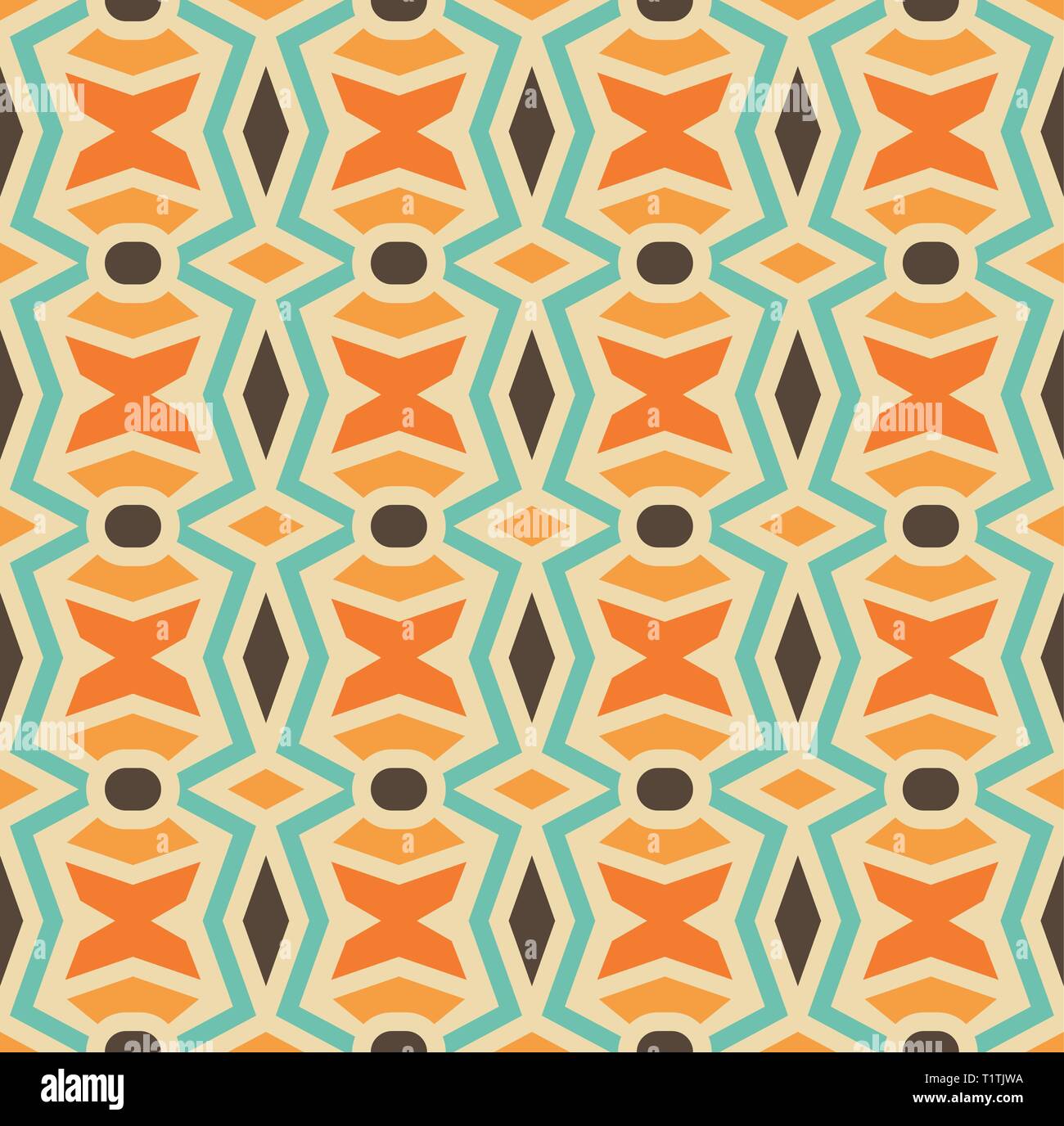 Colored repeating pattern. Seamless vector element of mosaic. Mosaic pattern. Stock Vector