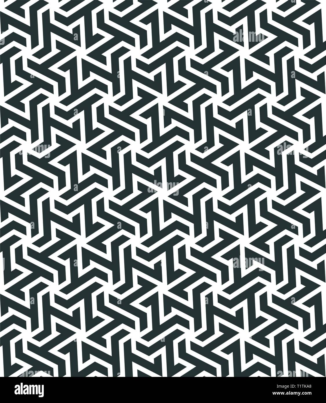 Seamless pattern with geometric tessellation style. Mosaic based on hexagonal mesh. Abstract geometric background. Stock Vector