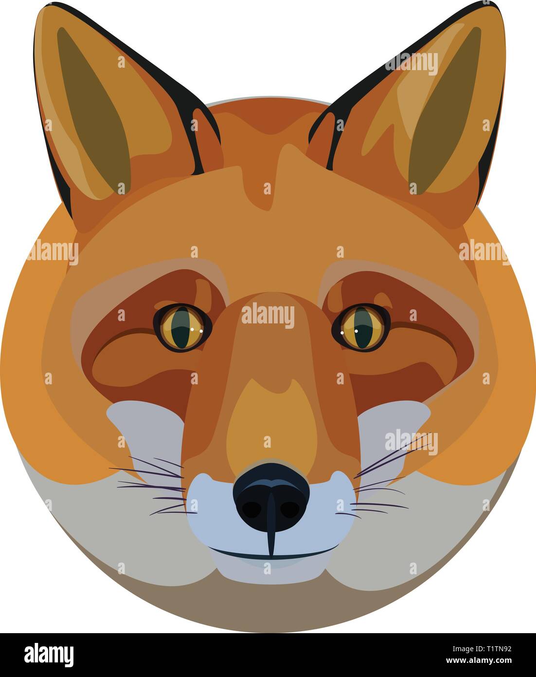 Circular fox head logo or illustration. Stock Vector