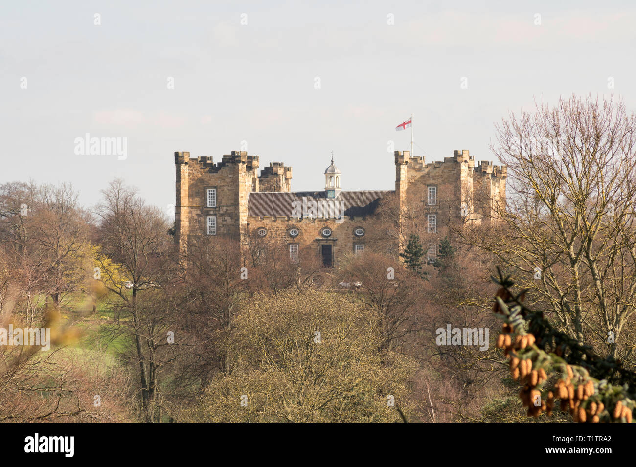 Lumley Castle seen from Chester-le-Street, Co. Durham, England, UK Stock Photo