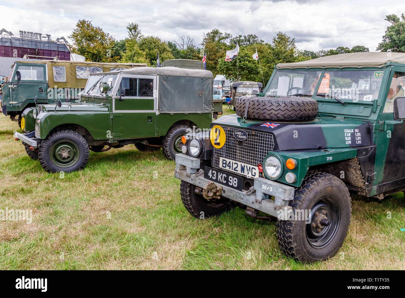 Military vehicle display at the 2018 Aylsham Agricultural Show, Norfolk, UK. Stock Photo