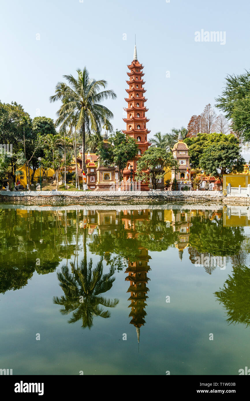 Tran Quoc Pagoda, the oldest Buddhist pagoda in Hanoi. Quan Tay Ho (Westlake district), Hanoi, Vietnam. Stock Photo