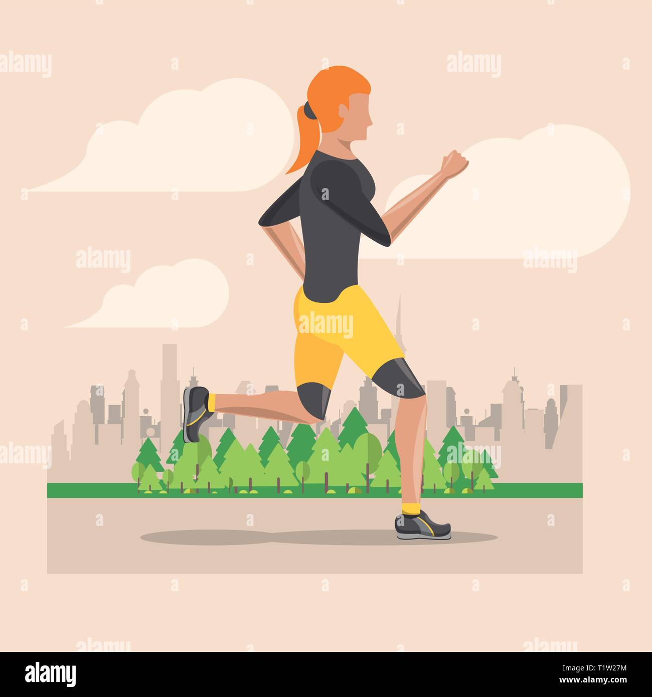 Fitness woman running Stock Vector Image & Art - Alamy