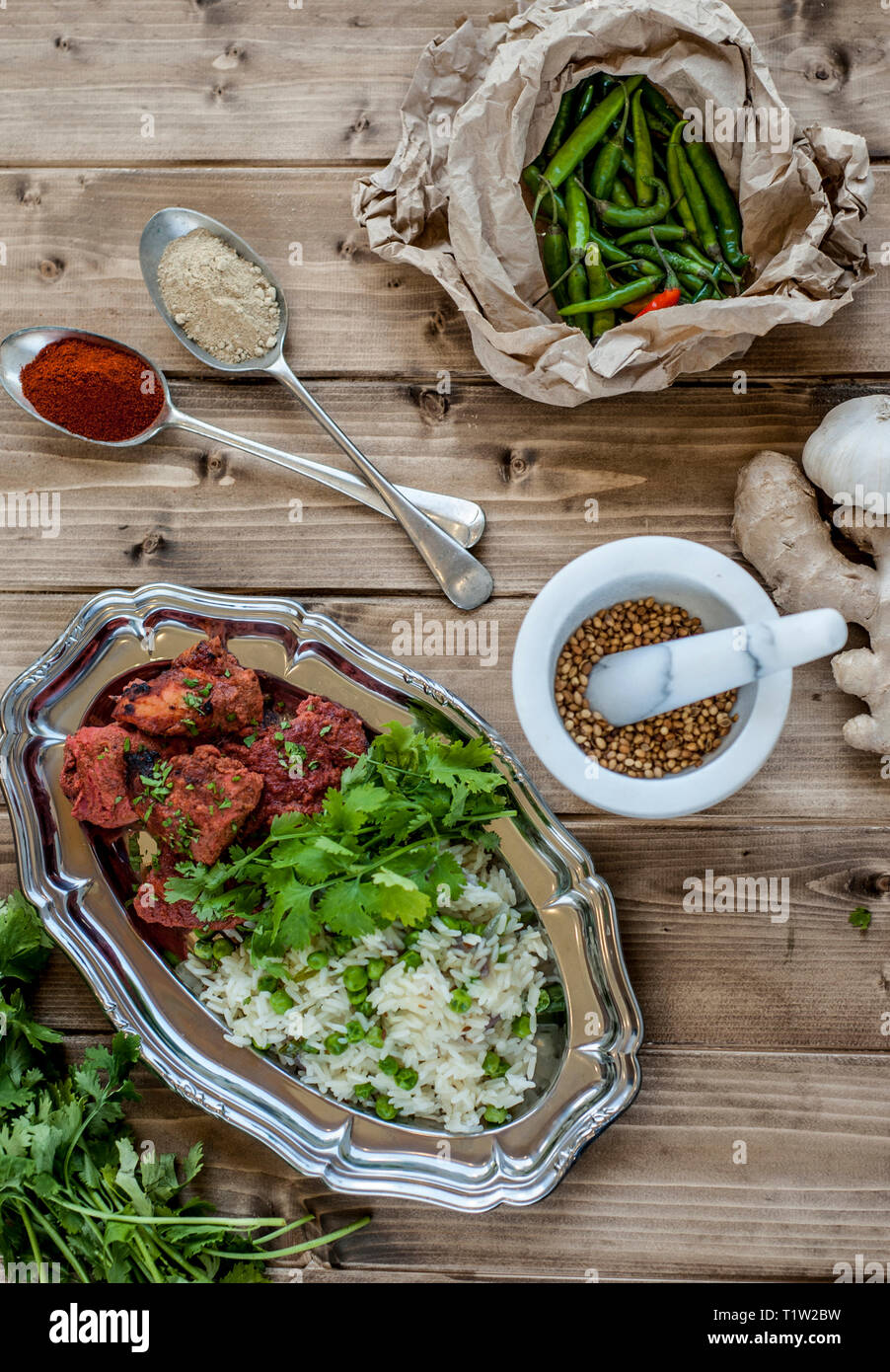 Tasty tandoori chicken recipe Stock Photo