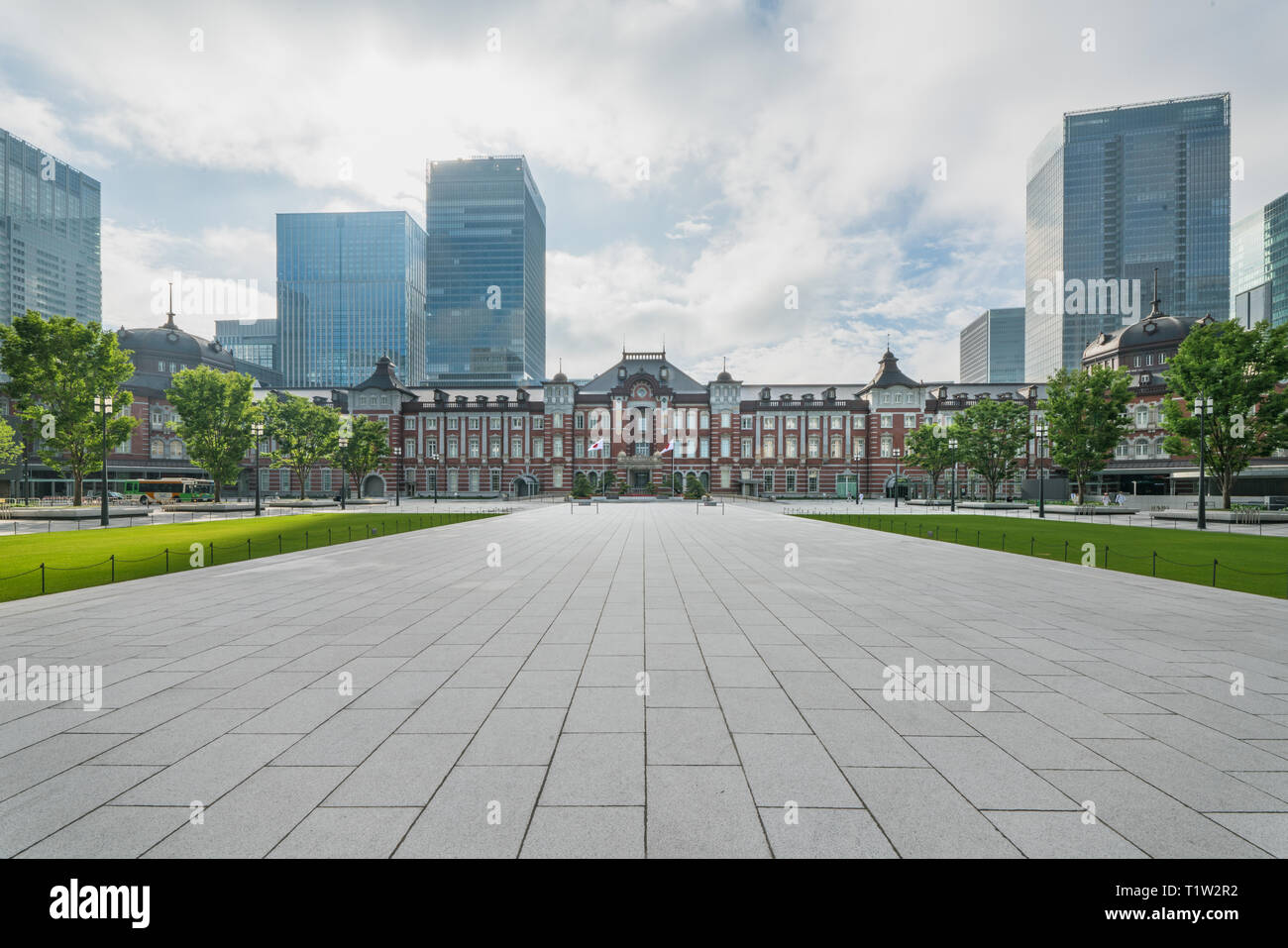 The old Tokyo Station front view in Tokyo, Japan Stock Photo
