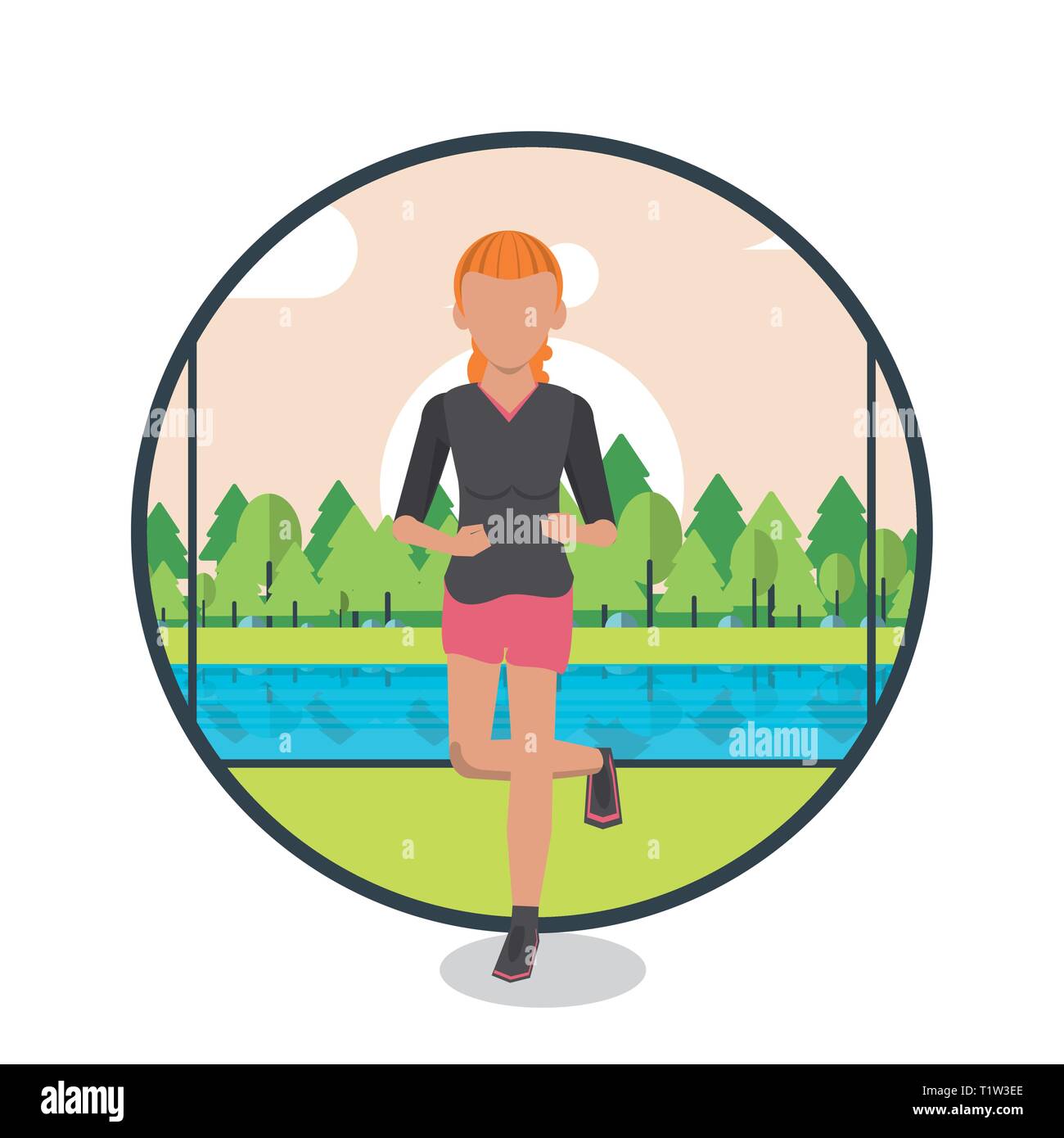 Fitness woman running Stock Vector Image & Art - Alamy