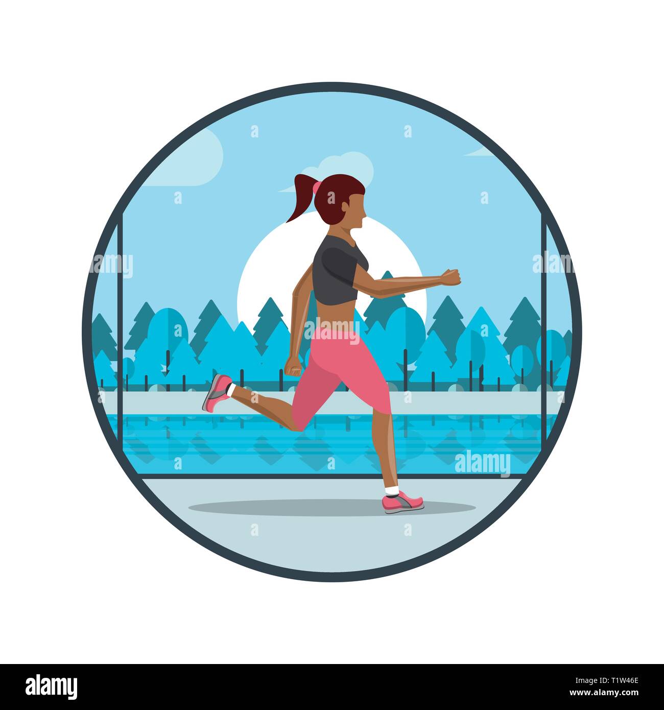 Fitness woman running Stock Vector Image & Art - Alamy