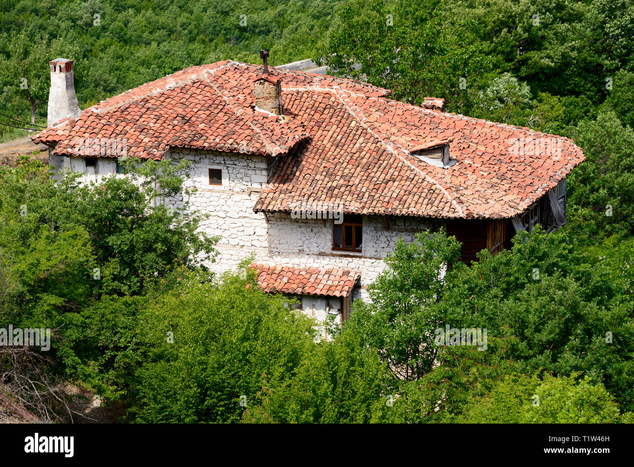 Typical house between Klos and Bulqiza, Albania Stock Photo