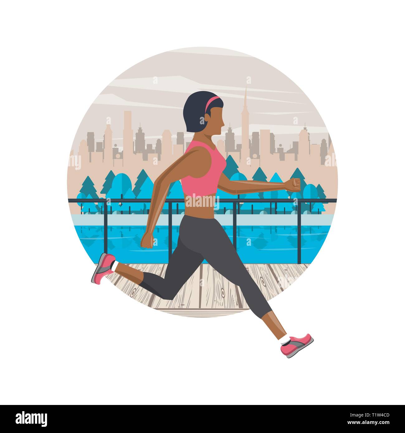 Fitness woman running Stock Vector Image & Art - Alamy