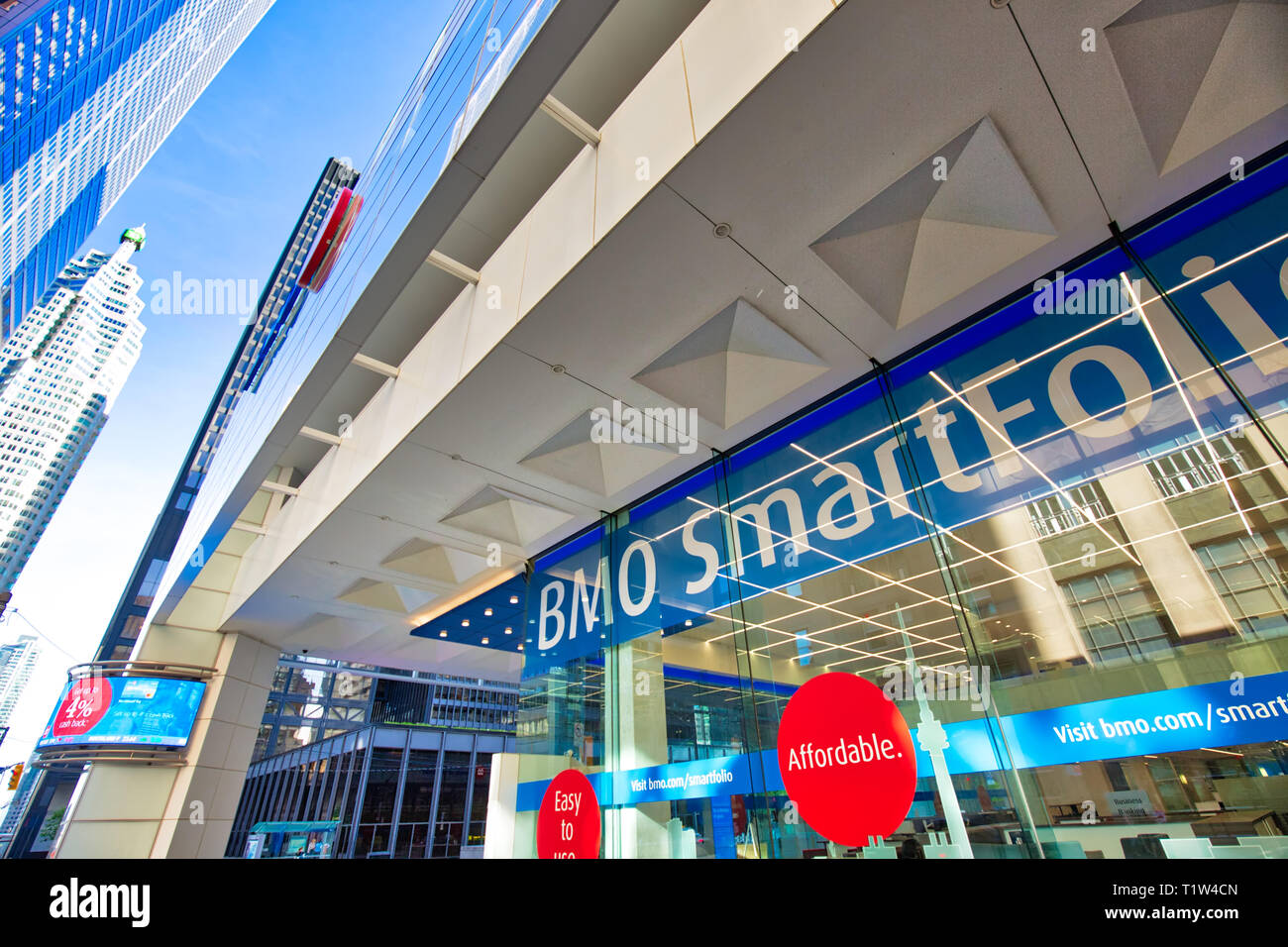 Toronto, Canada-26 July, 2018: Bank of Montreal, located in the First Canadian Place in Downtown Stock Photo