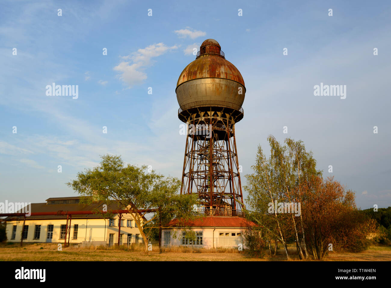 Historical water tower, built 1921, Ilseder Hutte, Ilsede, Peine, Lower-Saxony, Germany, Ilseder Hütte Stock Photo