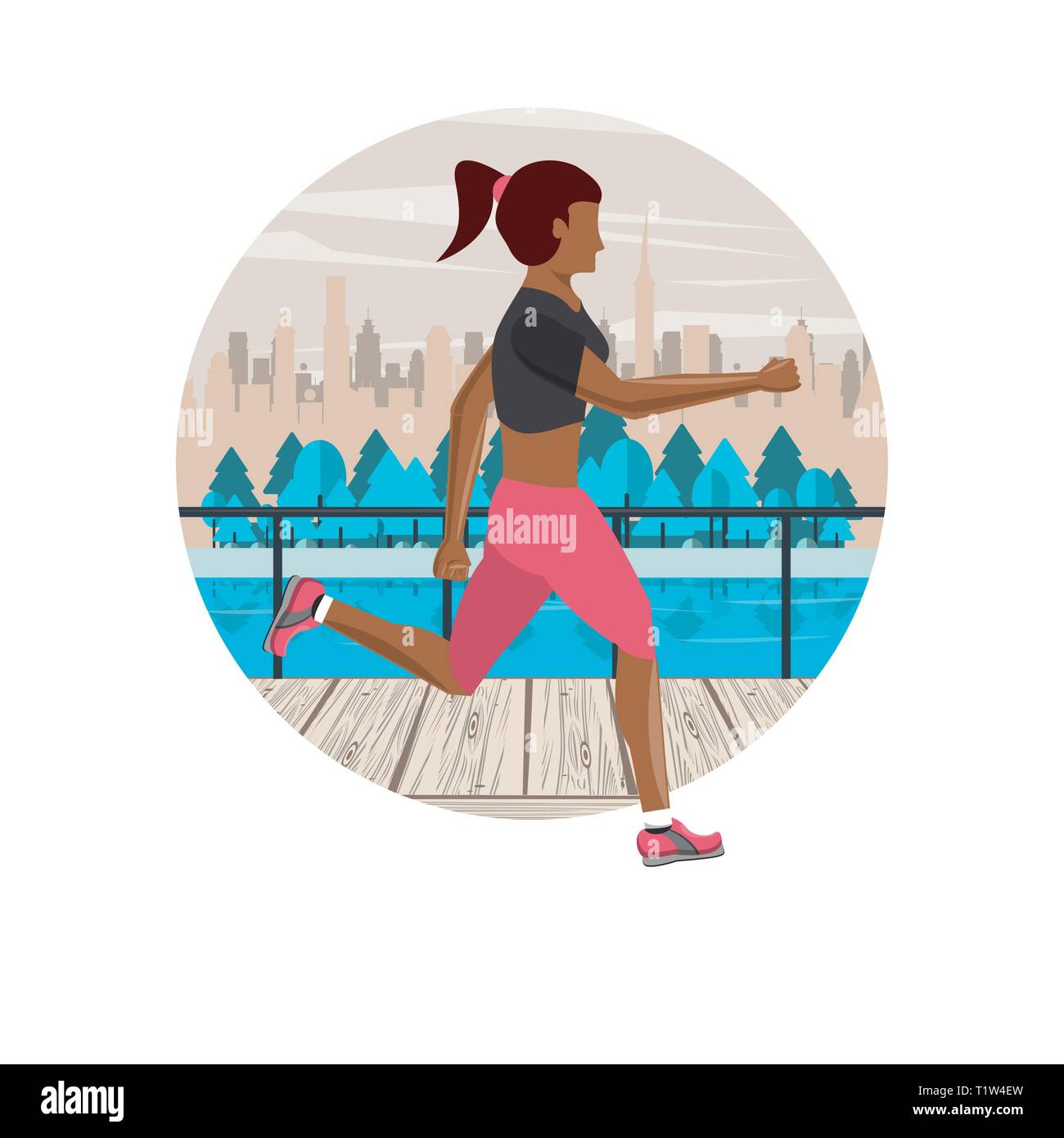 Fitness woman running Stock Vector Image & Art - Alamy