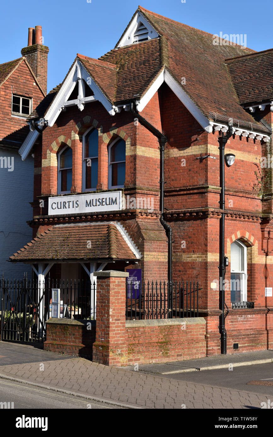 Facade of the Curtis Museum of local history founded by William Curtis (1803-81), Alton, Hampshire, UK. Stock Photo