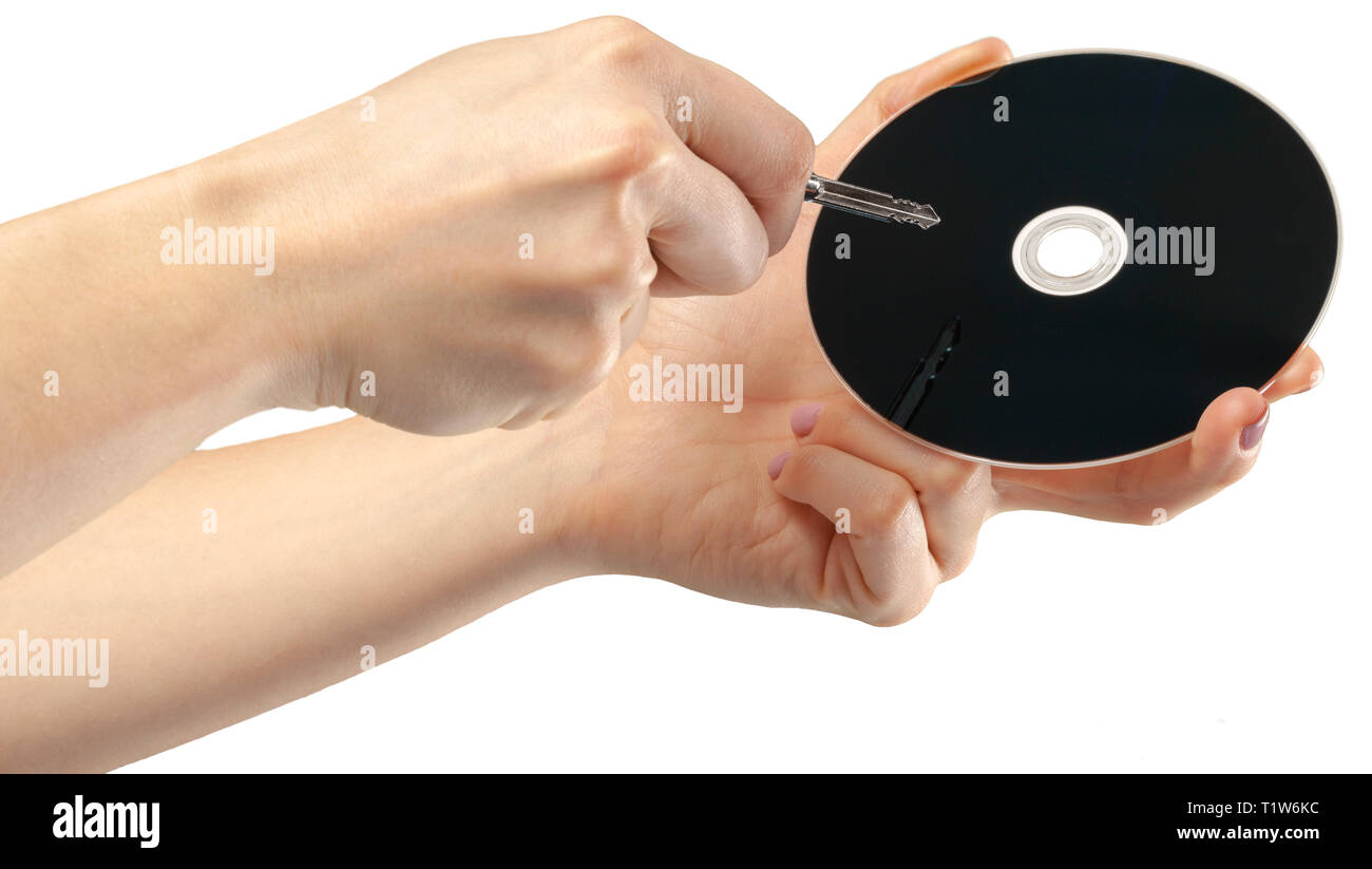 hand holds a compact disk(cd) isolated Stock Photo - Alamy