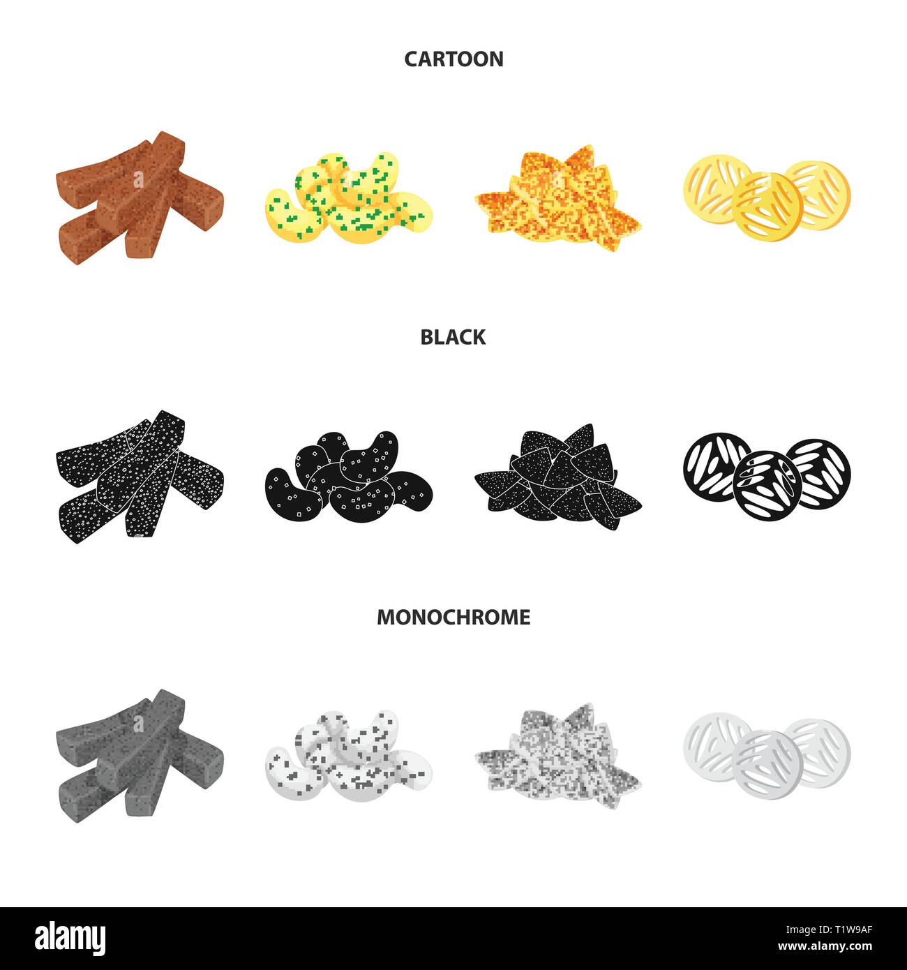 croutons,corn,chip,bread,sticks,potato,snack,bowl,crackers,sweet,yellow,soup,organic,crispy,slice,crouton,crisp,cube,agricultural,salty,toast,appetizer,brown,texture,Oktoberfest,bar,party,cooking,food,crunchy,baked,flavor,product,menu,set,vector,icon,illustration,isolated,collection,design,element,graphic,sign Vector Vectors , Stock Vector