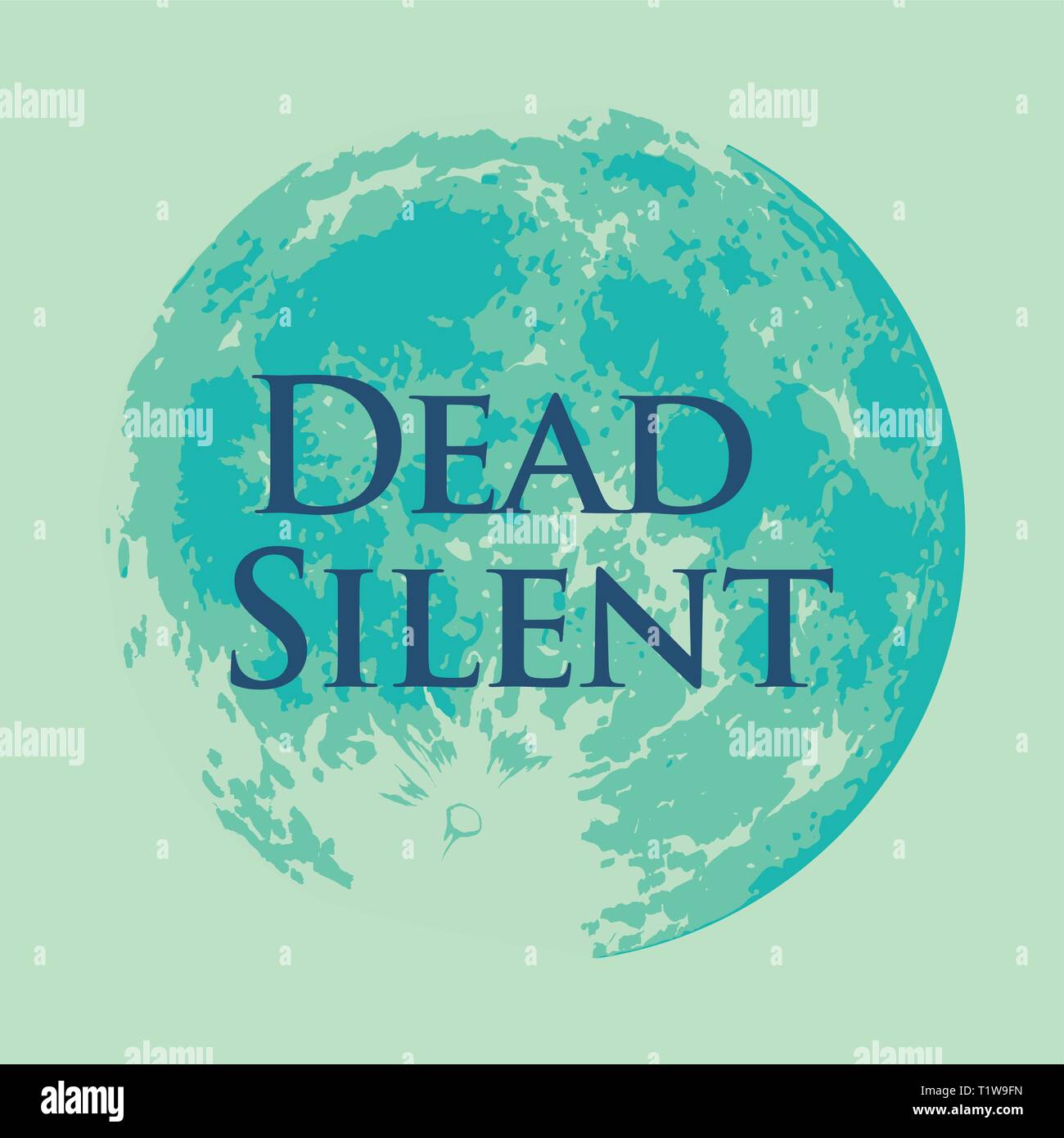 Dead Silent Vector Illustration Of Full Moon In Creative Modern Style Green Celadon Color Stock Vector Image Art Alamy