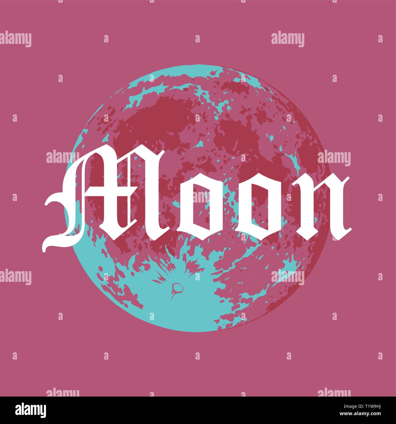 Full Moon Vector Illustration Of Moon In Creative Modern Style With