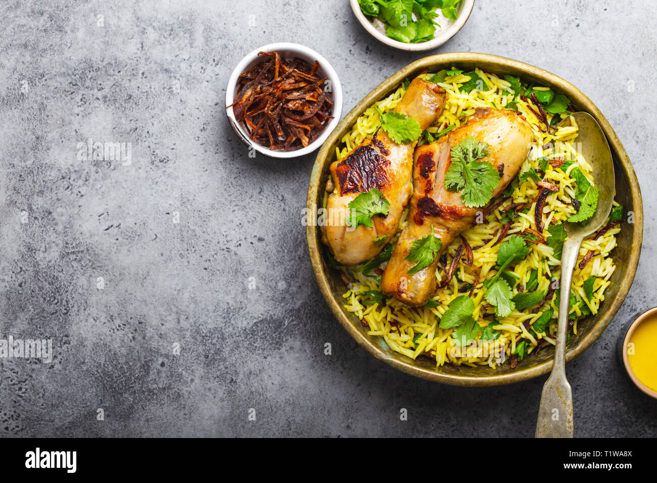 Biryani chicken with basmati rice Stock Photo Alamy