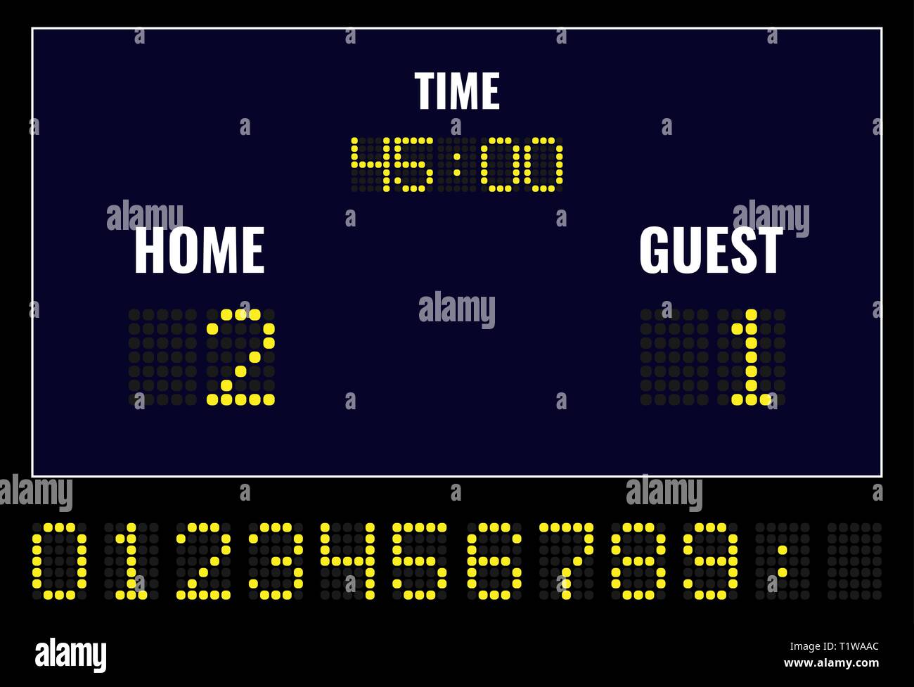 Soccer LED digital scoreboard . Vector illustration Stock Vector Image ...