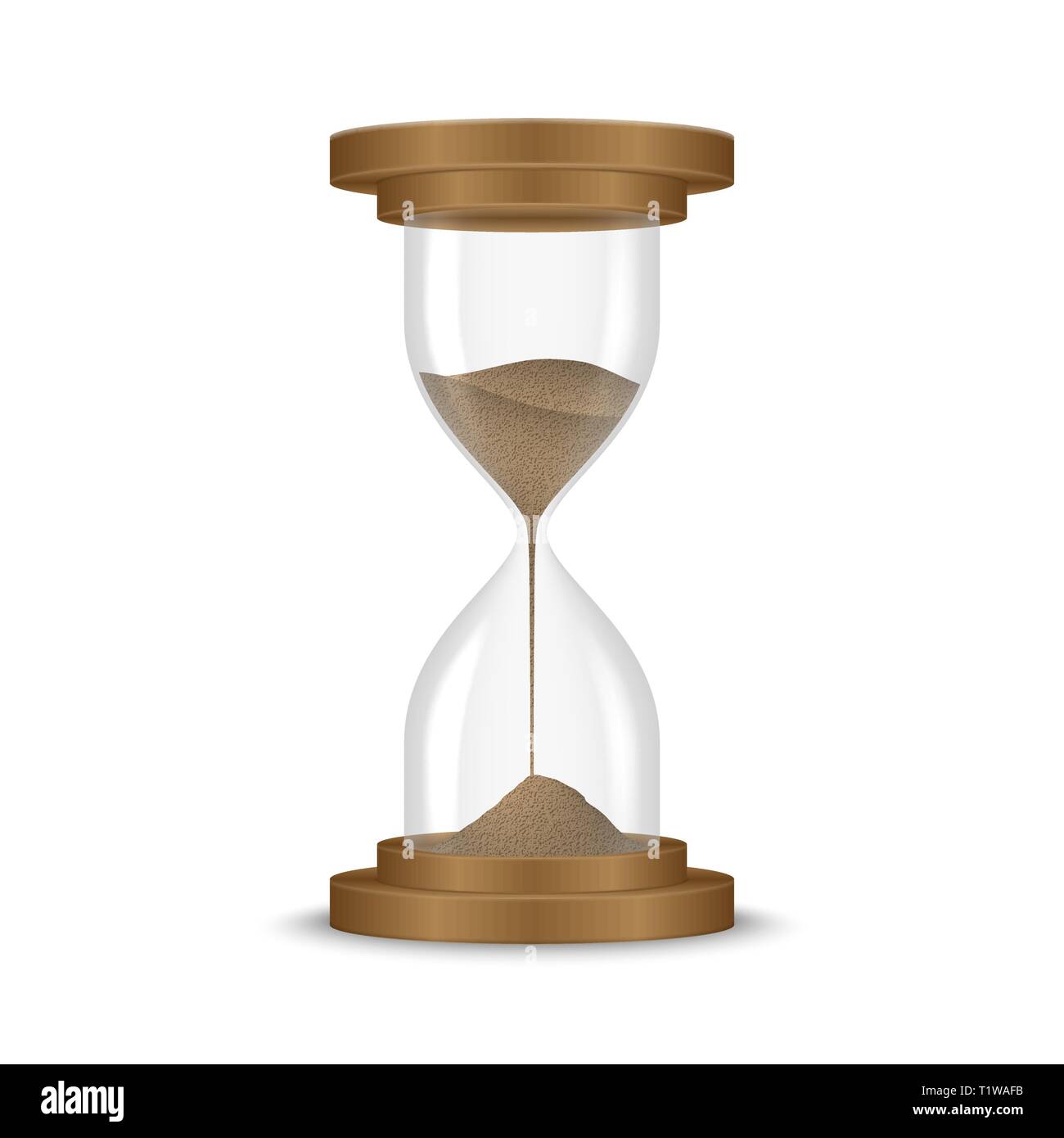 Sand hourglass clock isolated on white background Stock Vector Image ...