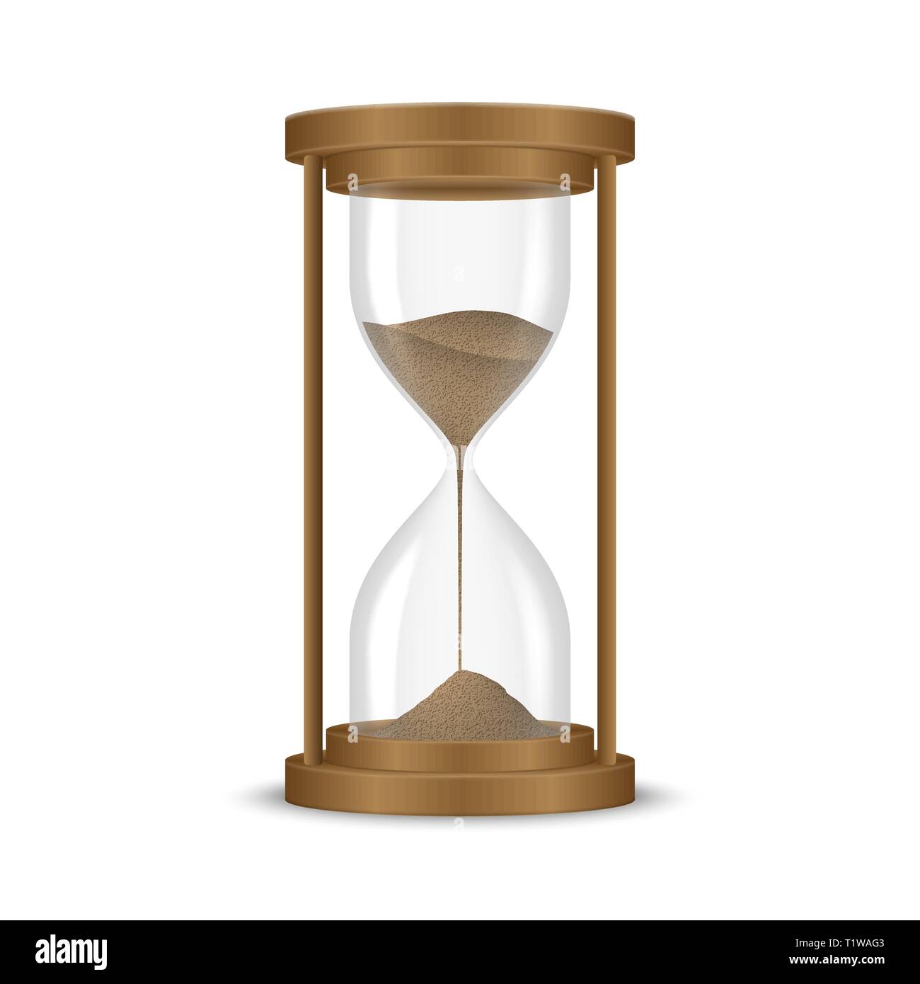 Sand hourglass clock isolated on white background Stock Vector Image ...