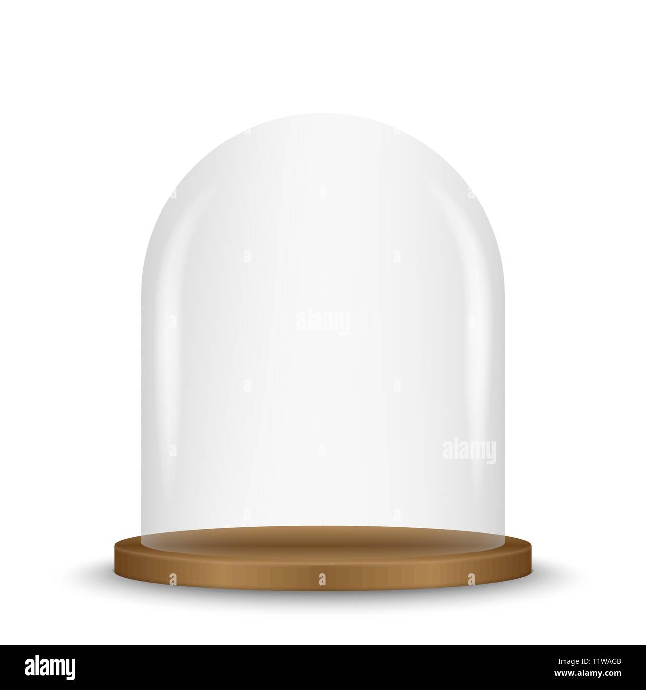 Blank empty and transparent glass dome on podium Stock Vector Image ...