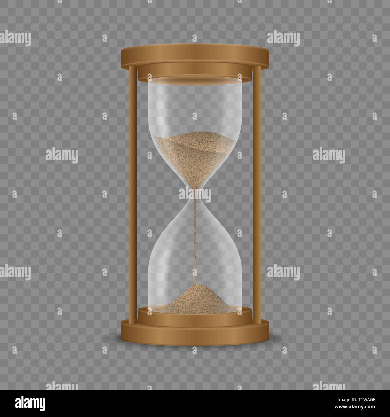 Sand hourglass clock isolated on transparent background Stock Vector ...
