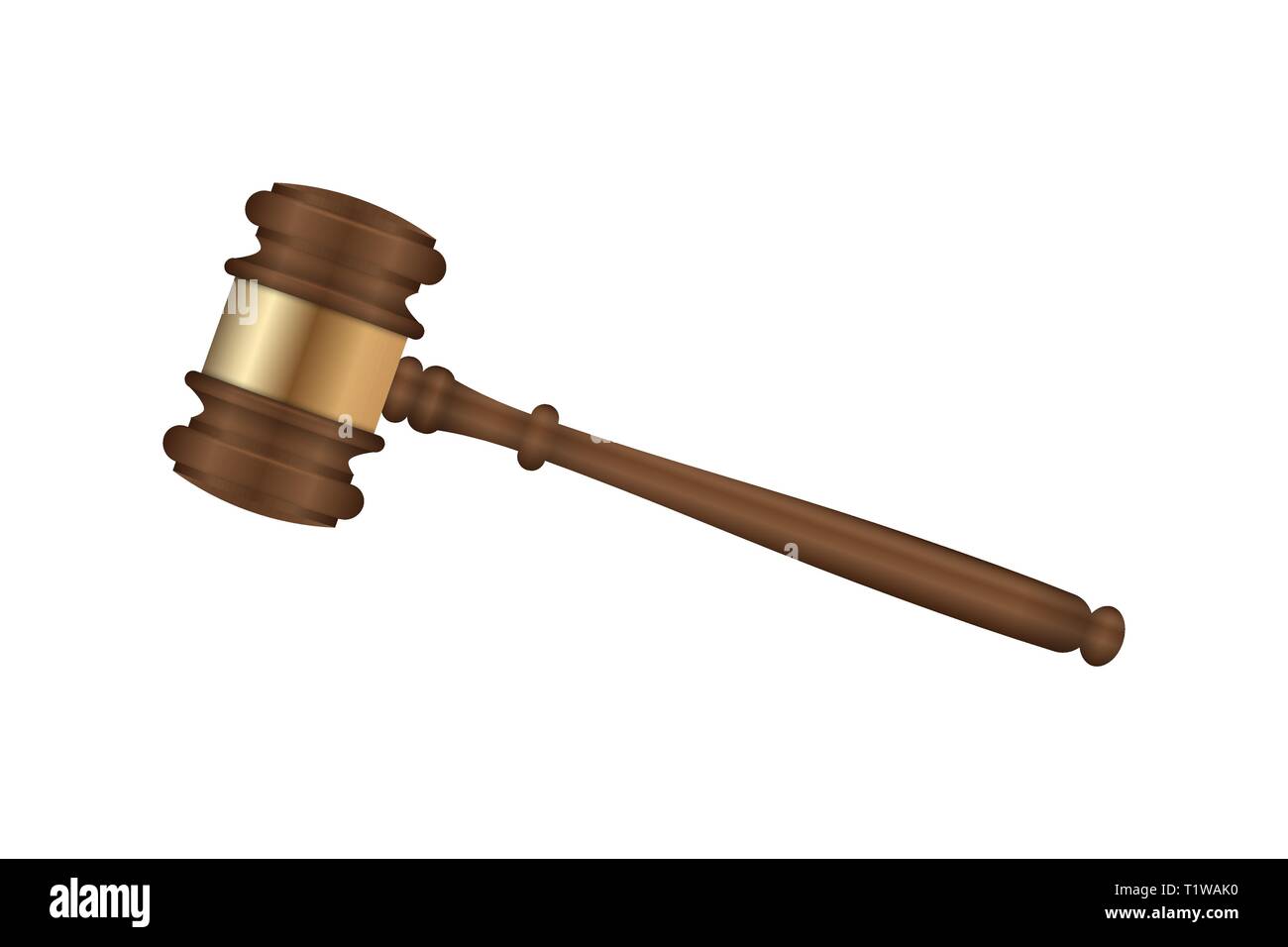Realistic wooden judge gavel. vector illustration Stock Vector Image
