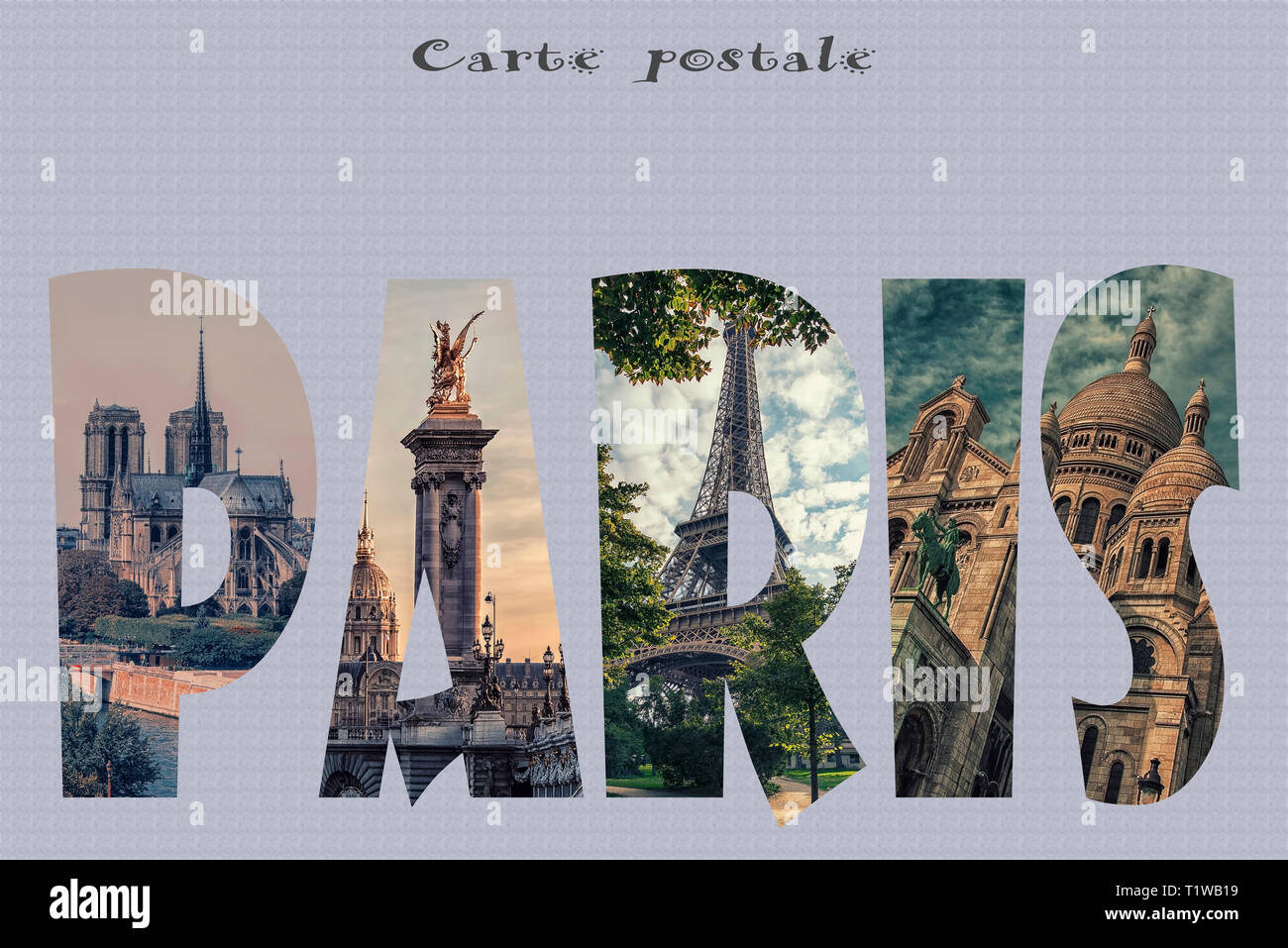 Paris Postcard High Resolution Stock Photography And Images Alamy