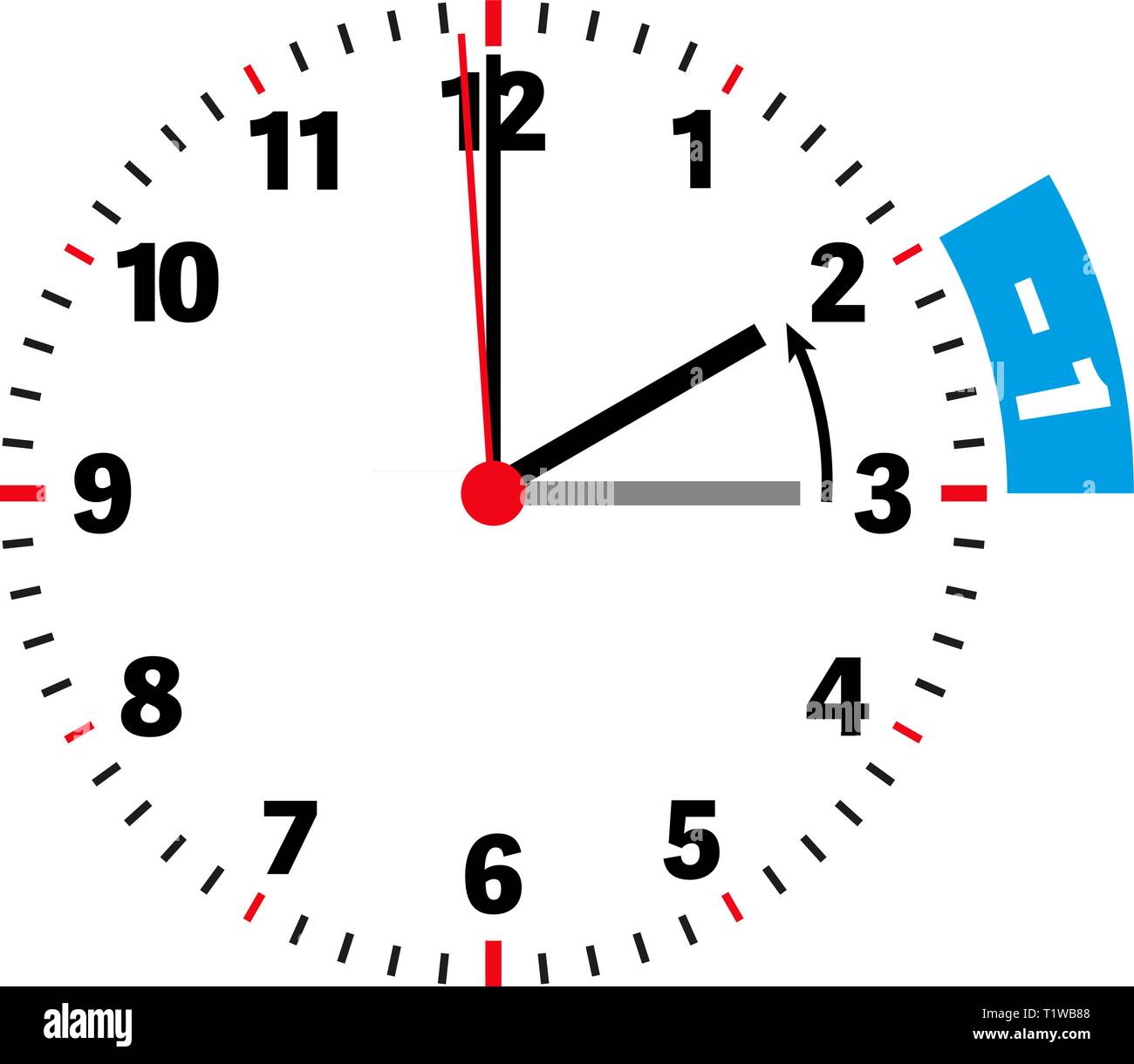 Daylight saving time clock not summer Stock Vector Images - Alamy