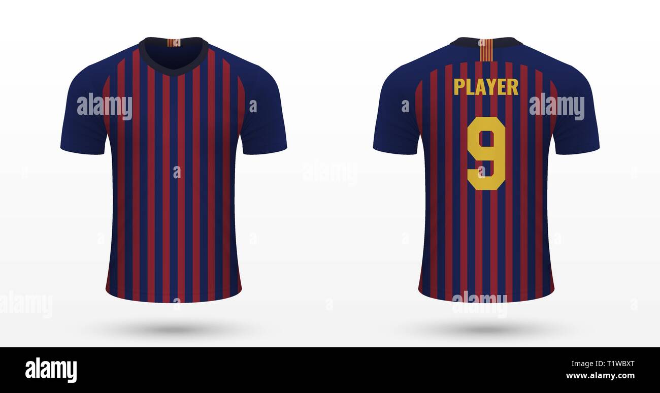 Realistic soccer shirt Barcelona, jersey template for football kit. Vector  illustration Stock Vector Image & Art - Alamy