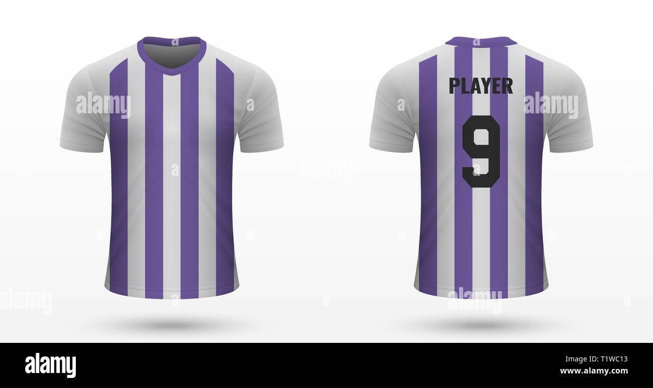Realistic soccer shirt Valladolid, jersey template for football kit. Vector illustration Stock Vector