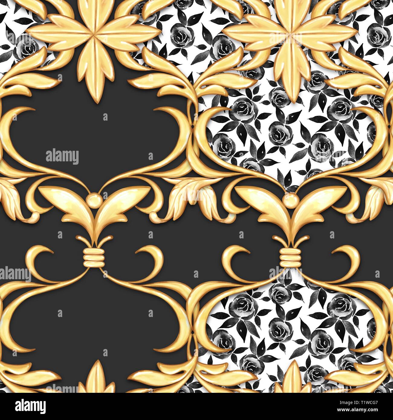 Seamless baroque pattern Stock Photo