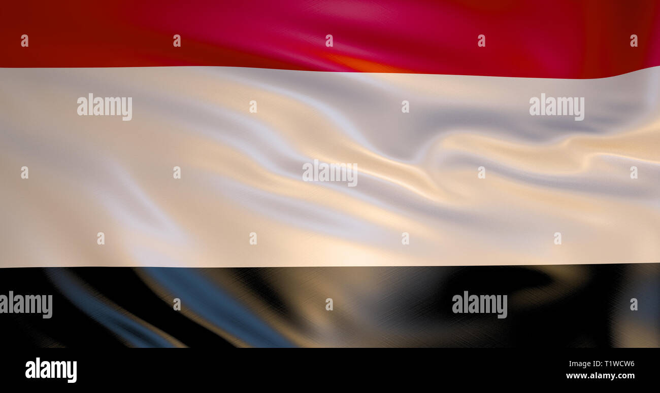 Flag of Kuyavian Pomeranian voivodeship in Poland, 3d illustration Stock Photo