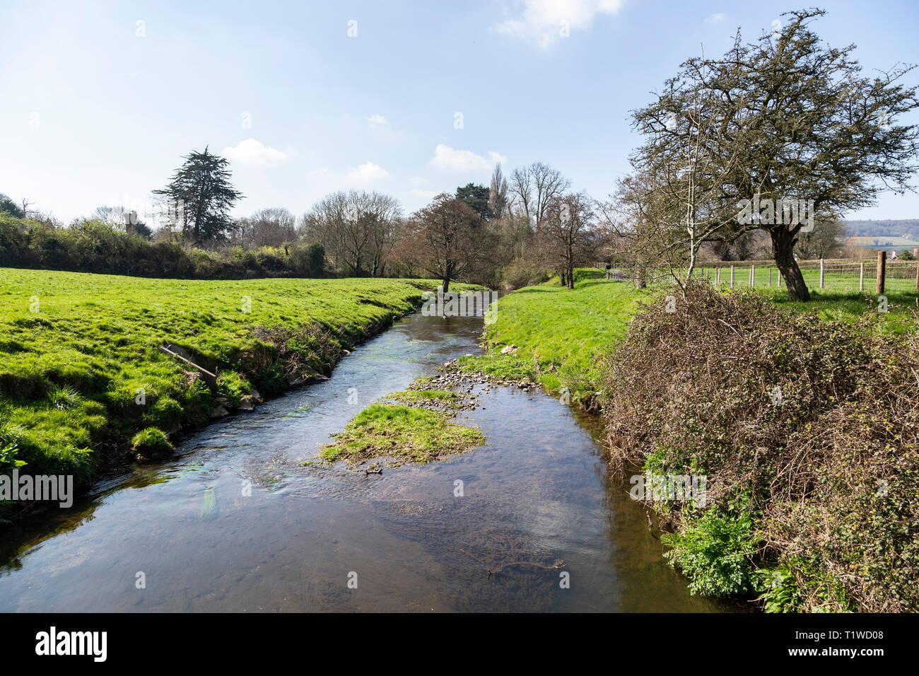The river Sid at Fortescue, on the outskirts of Sidmouth, Devon, UK