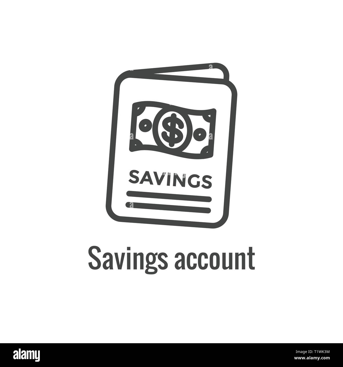 Personal Finance & Responsibility Icon : concept involves saving money Stock Vector