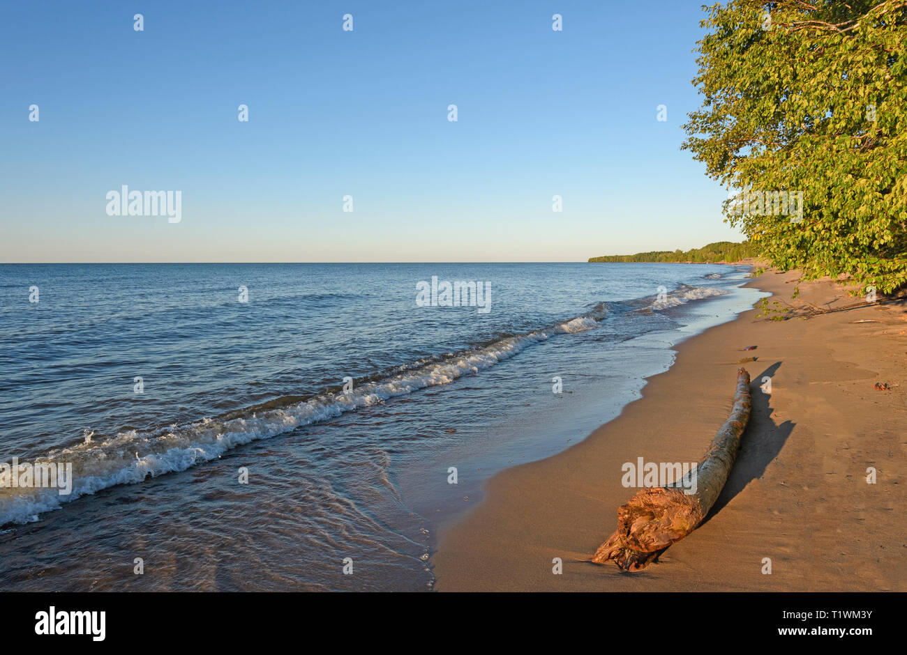 Evening on Lake Superior near Silver City, Michigan Stock Photo