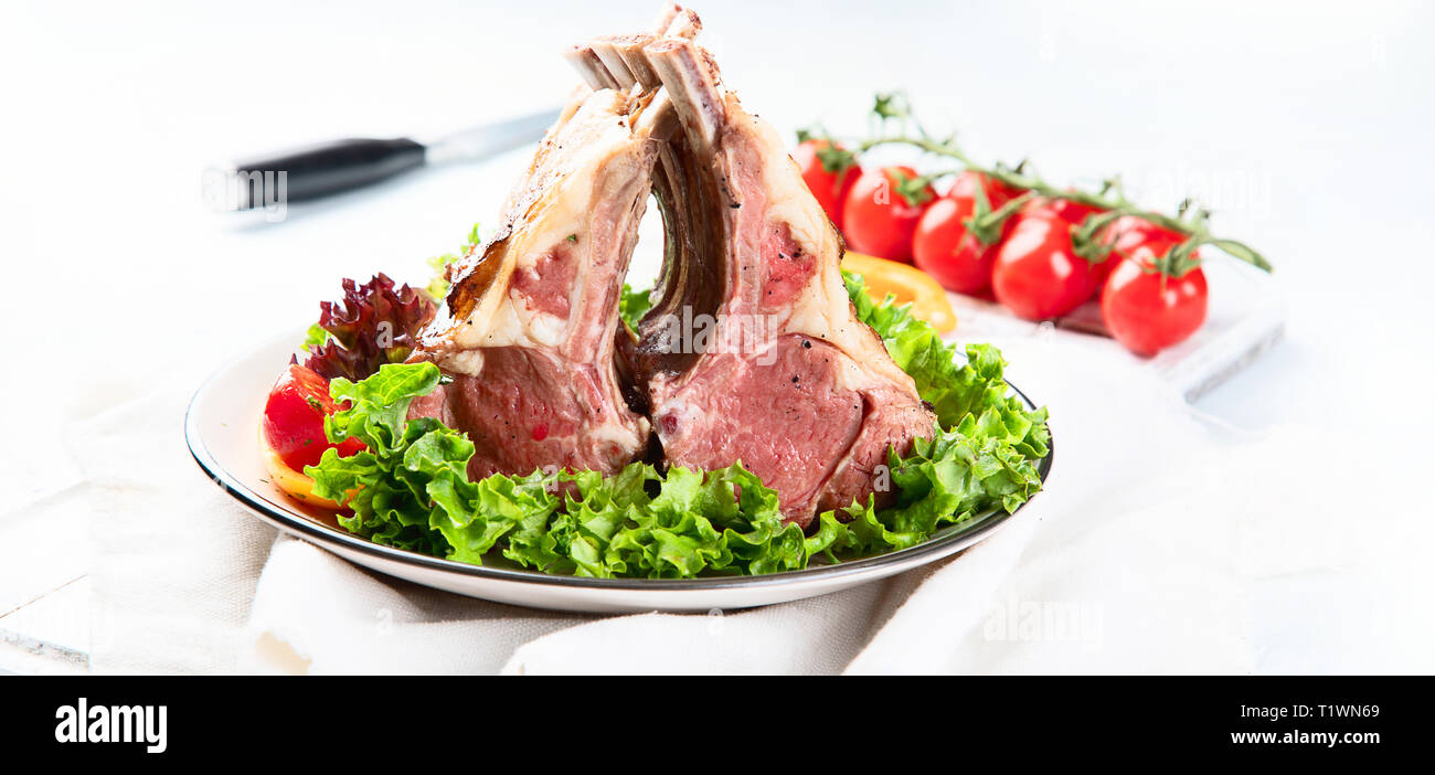 Roasted Rack of Lamb Chops. Organic Grilled Lamb Stock Photo Alamy