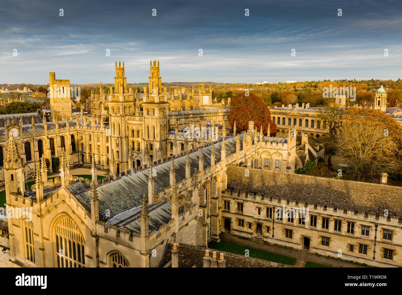 Areal view of Oxford with All Saints College Stock Photo
