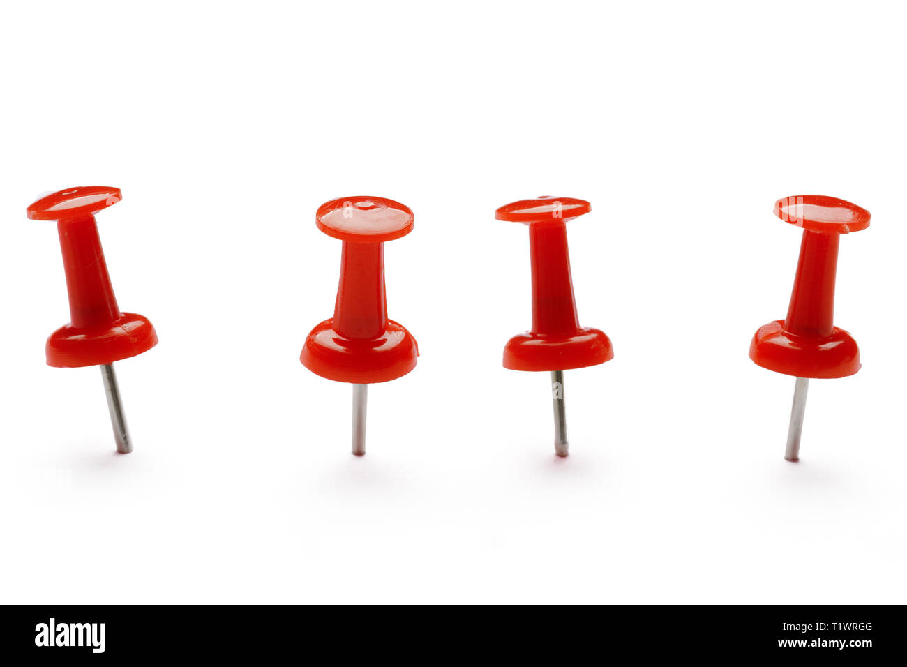 Push pins isolated on white background Stock Photo - Alamy