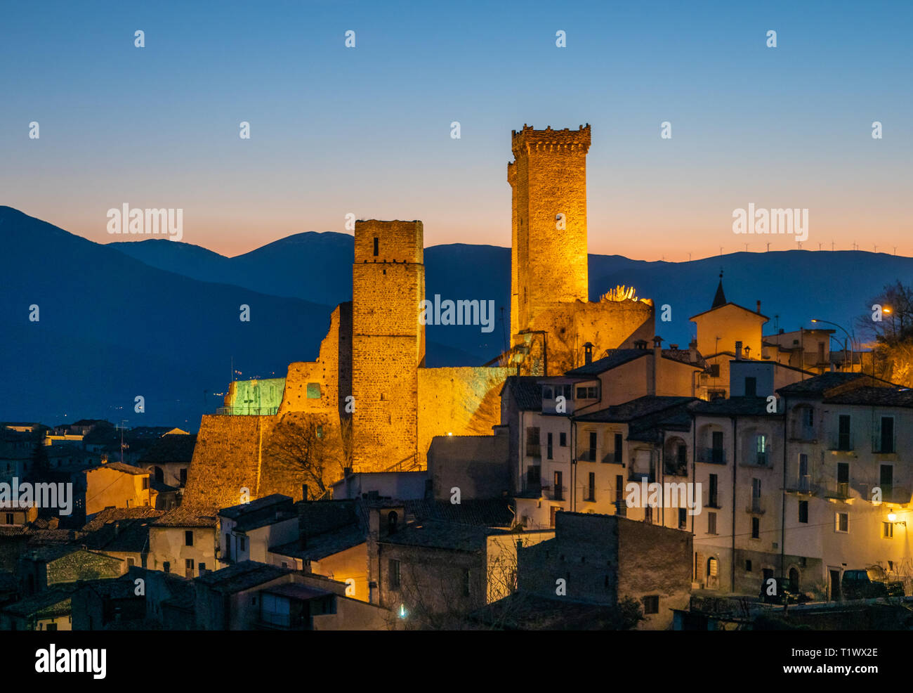 Pacentro (Italy) A little medieval town with old towers beside