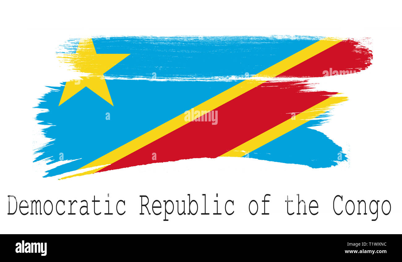 Democratic Republic of the Congo flag on white background, 3d rendering ...