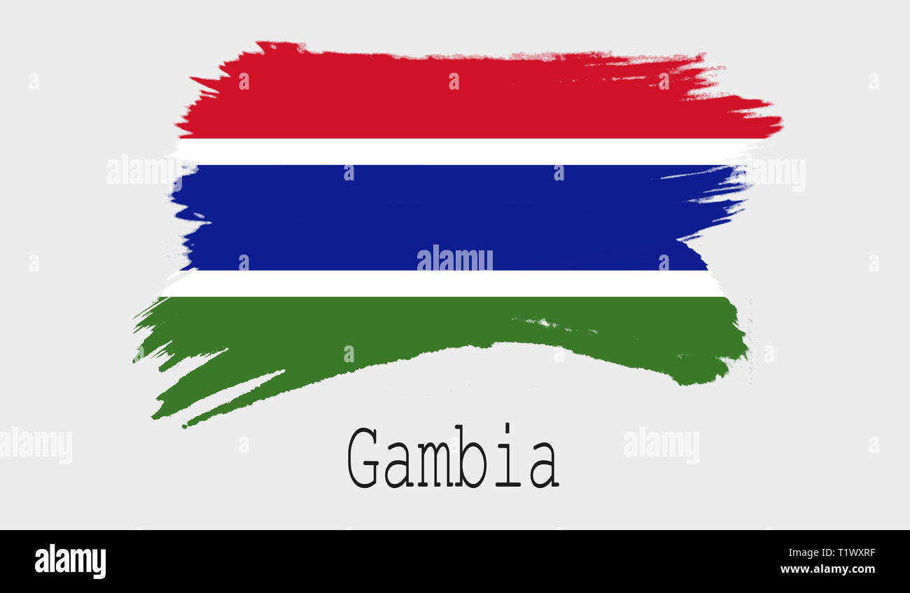 Gambia flag on white background, 3d rendering Stock Photo - Alamy